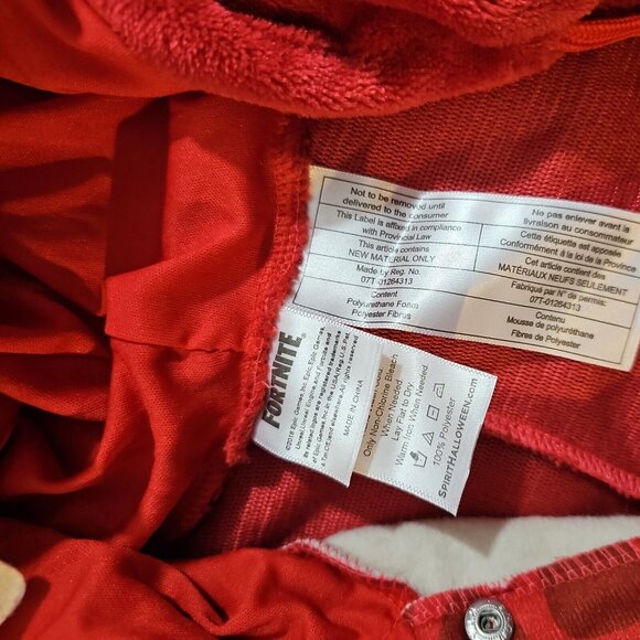 Fortnite Plush Red Tricera Ops Costume Hooded Size Teen OS Spirit Halloween - Picture 2 of 8